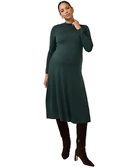 Ingrid + Isabel Women's Long Sleeve Fit-and-Flare Sweater Midi Dress