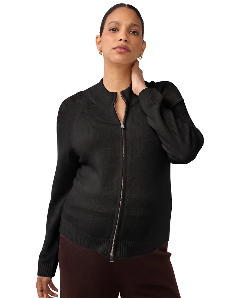 Ingrid + Isabel Women's Funnel Neck Raglan Knit Cardigan