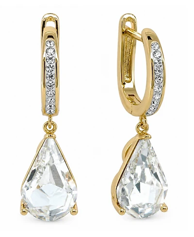 And Now This Clear Crystal Drop Hoop Earrings