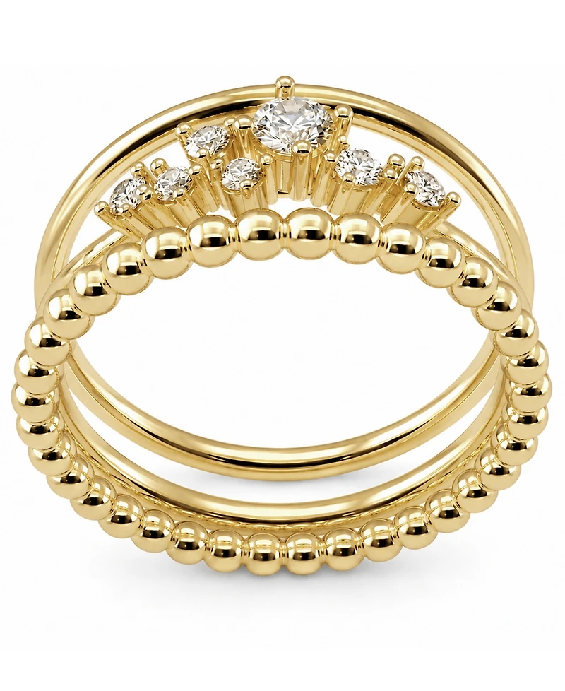 And Now This Cubic Zirconia Triple Stack Ring