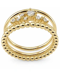 And Now This Cubic Zirconia Triple Stack Ring