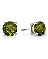 And Now This Glass Stone Stud Earrings Silver-Plate