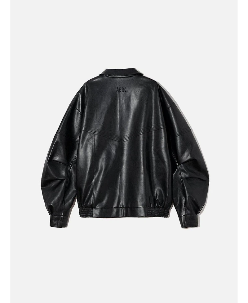 Aelfric Eden Women's Zip Up Ruched Leather Jacket