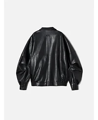 Aelfric Eden Women's Zip Up Ruched Leather Jacket