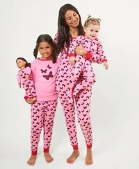 Leveret Matching Mommy Me Pink Butterfly Cotton Pajamas