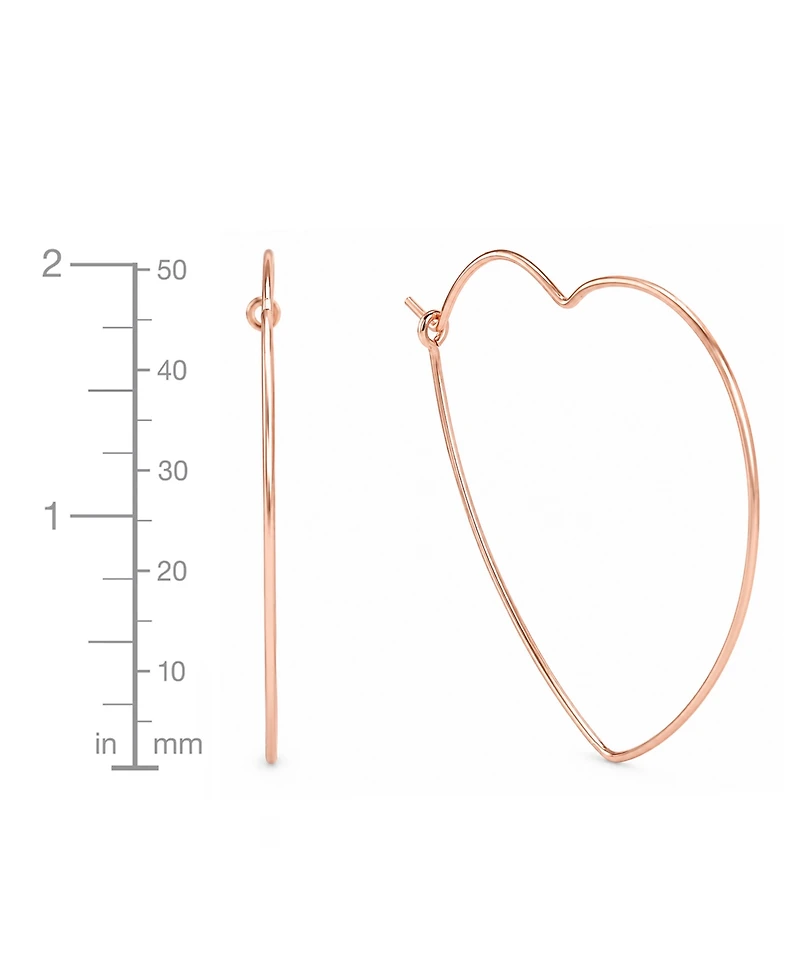 Essentials Heart Large Hoop Earrings in Rose Gold-Plate