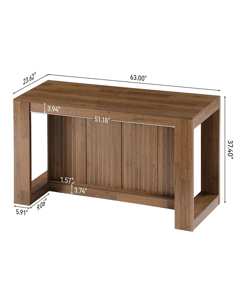 Tribesigns Industrial Bar Table for 4-6, Rectangle Counter Height Pub Table