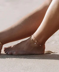 Atolea Imitation Pearl Gold-Tone Adjustable Anklet