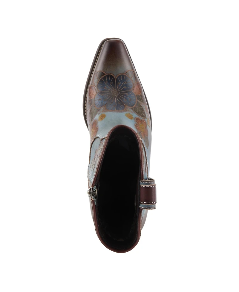 L'Artiste Women's Spring Step Cahoots Bootie with Floral Embroidery