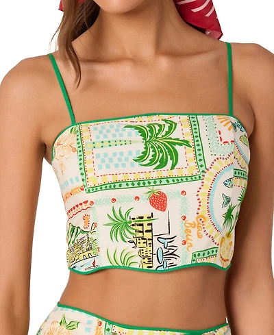 Astr the Label Women's Heidi Printed Sleeveless Cropped Tank Top