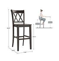 iNSPIRE Q Lea Cross Back Bar Stool (Set of 2)