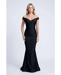 Jessica Angel Women's Ruched Off-the-Shoulder Mermaid Gown