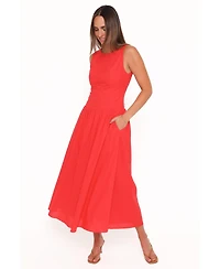 Petal and Pup Women's Evie Drop-Waist Boat-Neckline A-Line Dress