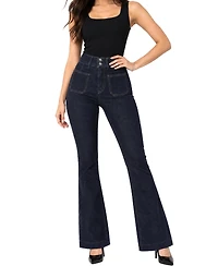 Indigo Poppy Women's Tummy-Control High-Rise Bootcut Jeans