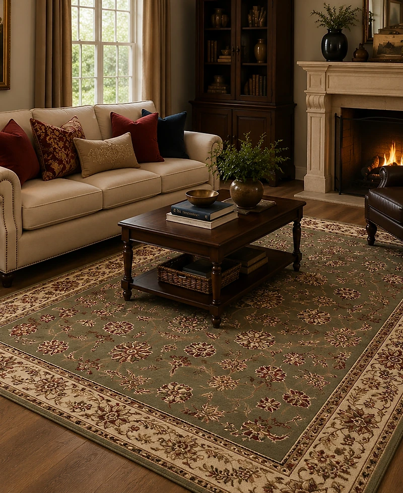Closeout! Km Home Pesaro Isfahan Sage 3'3" x 4'11" Area Rug