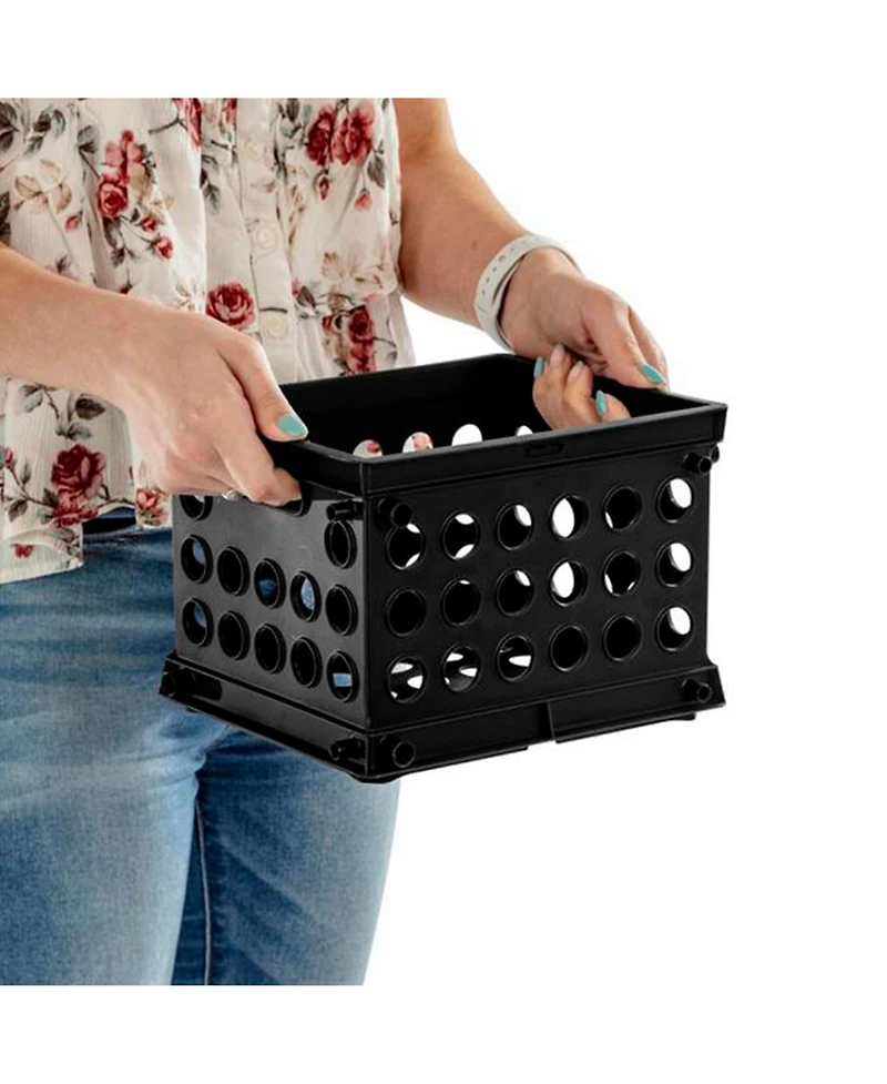 Sterilite Mini Crate Stackable Plastic Storage Bin Organizer w/ Handles, 12 Pack