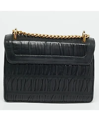 Pre-Owned Prada Gaufre Ruched-Leather Chain Shoulder Bag