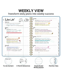 Danrong Academic Planner Weekly Monthly Hardcover Organizer with Tabs for Students Teachers