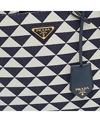 Pre-Owned Prada Women's Symbole Small Triangle Jacquard Tote