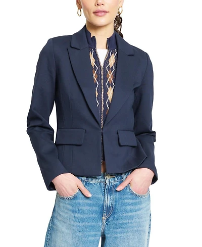 Central Park West Women's Astrid Argyle Sweater Dickey Jacket Blazer