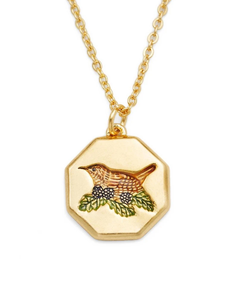 Fable England Wren and Blackberry Necklace in Gold