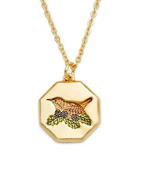 Fable England Wren and Blackberry Necklace in Gold
