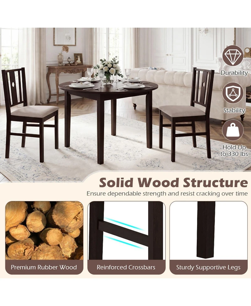 Gouun Slatted-Back Dining Chairs with a Wide Seat