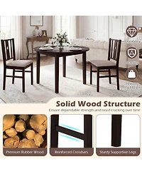 Gouun Slatted-Back Dining Chairs with a Wide Seat