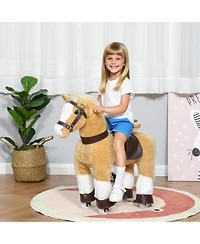 Glintex Ride On Walking Horse Plush Toy with Pedal Drive and Steering Handlebars, Holds 130 lbs, Ages 3-8