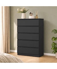 homfan 5 Drawer Dresser for Bedroom, Tall Modern Chest of Drawers, with Deep Drawers Living Room, Hallway, Entryway, Bedroom