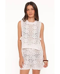 Petal and Pup Women's Ysabel Sleeveless Pointelle-Knit Top Shorts, 2-Piece Set
