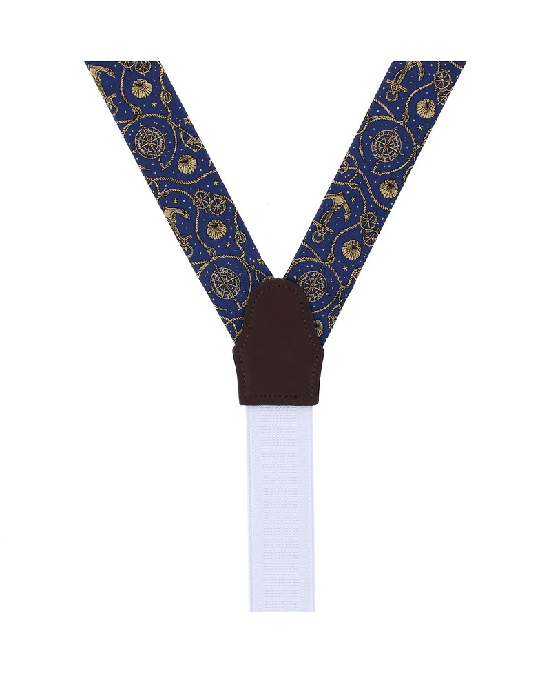 Trafalgar Silk Novelty Leather Button End Suspenders