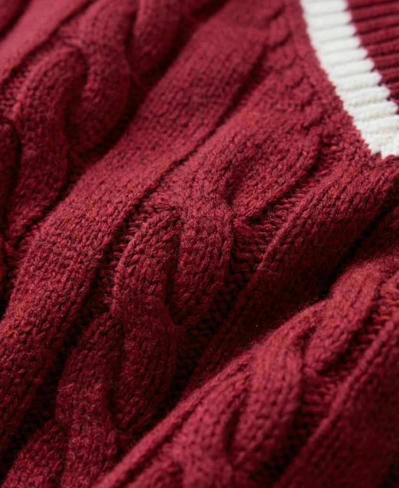 Modenaire Women's Cable-Knit V-Neck Mini Sweater Dress