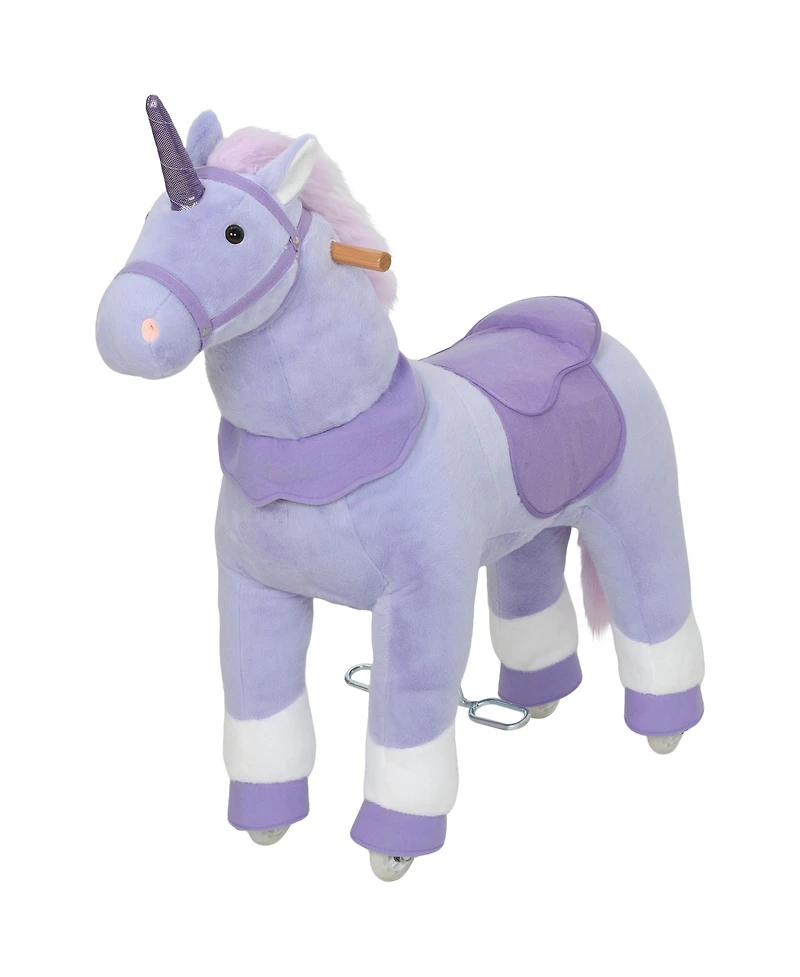 Glintex Ride On Unicorn Plush Pedal-Powered Ride-On, 37.8" Tall, Ages 4-7