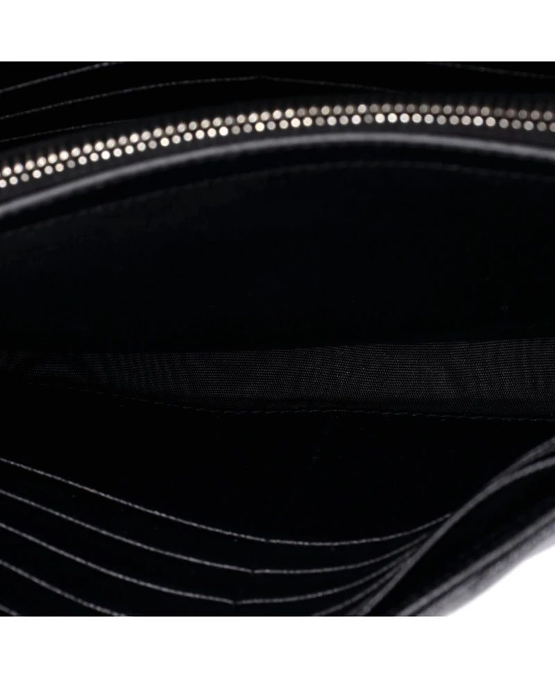 Pre-Owned Saint Laurent Medium Classic Monogram Wallet on Chain Matelasse Chevron Leather
