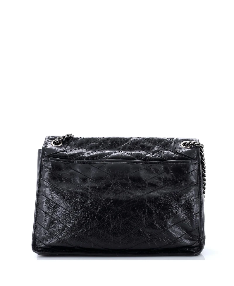 Pre-Owned Saint Laurent Large Niki Chain Flap Bag Matelasse Chevron Leather