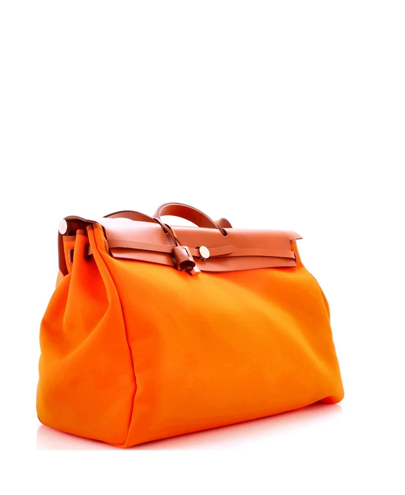 Pre-Owned Hermes Herbag Cabine Toile and Leather