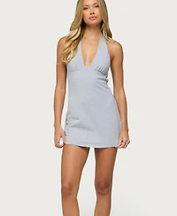 Edikted Women's Rosalynne Ribbed Halter Romper