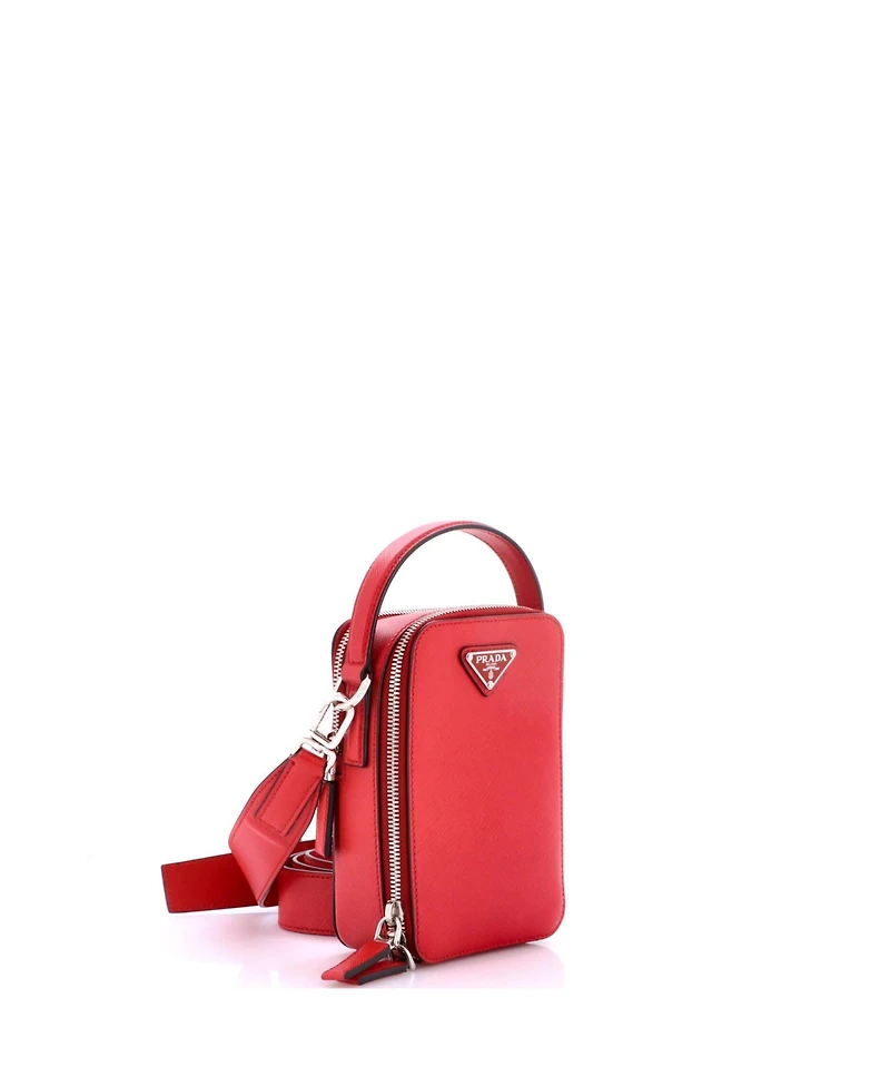 Pre-Owned Prada Small Brique Vertical Crossbody Bag Saffiano Leather