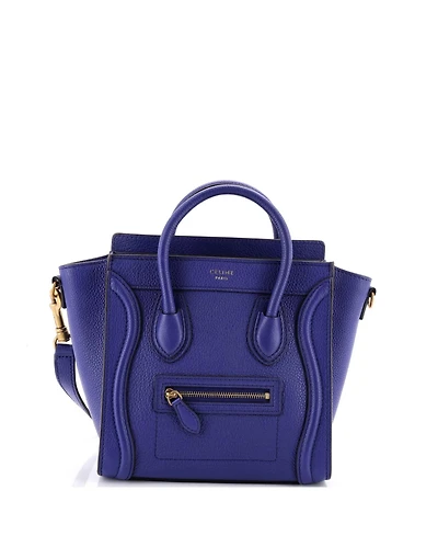 Pre-Owned Celine Nano Luggage Bag Grainy Leather