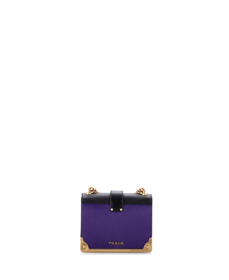 Pre-Owned Prada Micro Cahier Crossbody Bag Embellished Leather