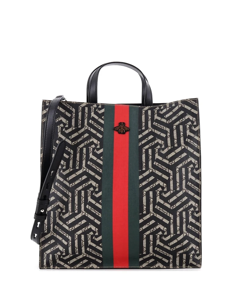 Pre-Owned Gucci Caleido Convertible Coated Canvas Laptop-Compatible Tote, 14"W x 15"H x 1.5"D