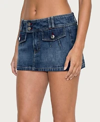 Edikted Womens Rae Denim Mini Skort