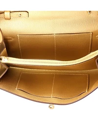 Pre-Owned HERMES Kelly To Go Leather Metallic Crossbody Wallet