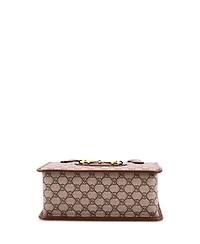Pre-Owned Gucci Small Horsebit 1955 Boston Bag Gg Coated Canvas
