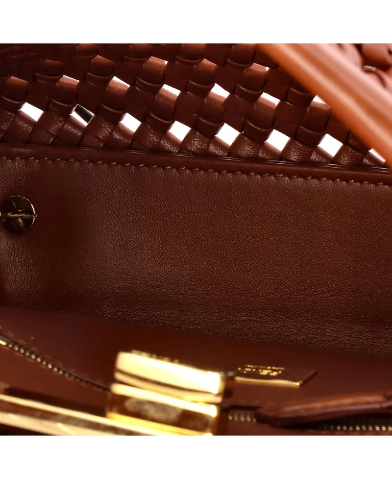 Pre-Owned Fendi Mini Peekaboo Bag Braided Leather