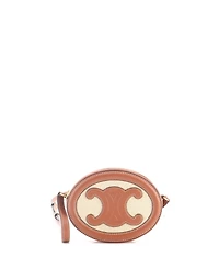 Pre-Owned Celine Triomphe Oval Canvas and Leather Crossbody Bag