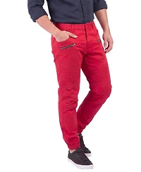Level 7 Men's Vibes Collection Moto Slim-Straight Jogger Pants