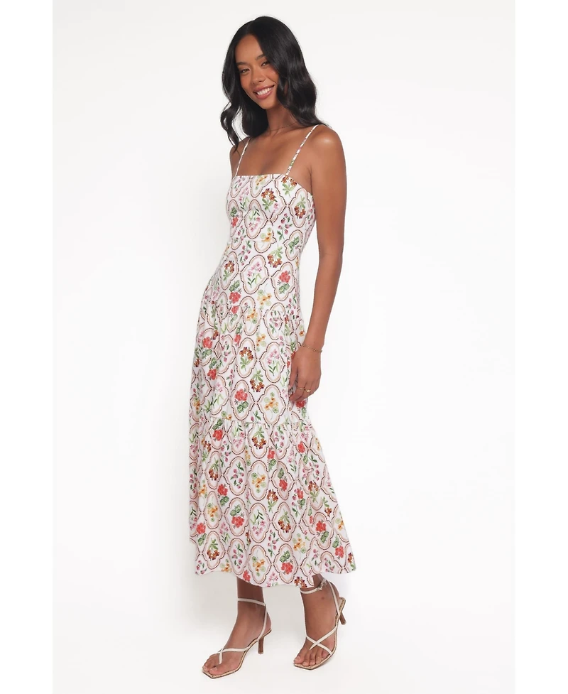 Petal and Pup Women's Botanique Floral-Print A-Line Square Neck Midi Dress