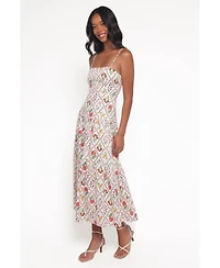 Petal and Pup Women's Botanique Floral-Print A-Line Square Neck Midi Dress